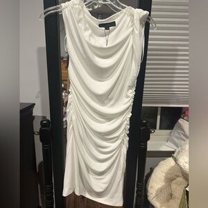 NWT 🏷️ Zara White Draped Mini Dress
